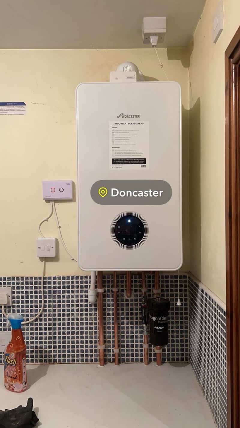 Worcester Bosch boiler installation in Doncaster with MagnaClean filter